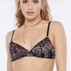Savage X Fenty Cold-Hearted Snake Lace Unlined Demi Bra - Size 36A - NWT